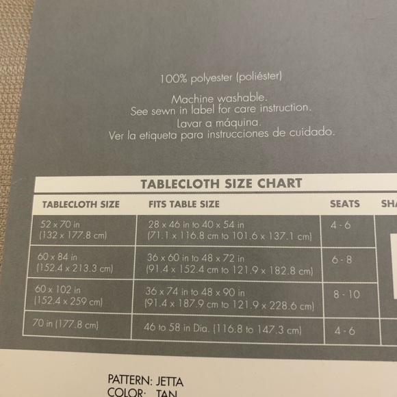 NWT Tablecloth Fabric 60"x102". - Picture 3 of 4